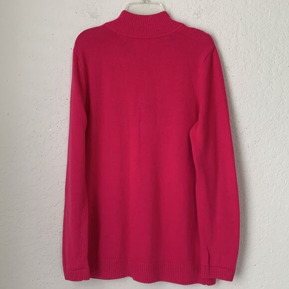 Weekends by Chico’s 1/4 Zip w/ Rhinestones Pink Women’s Sweater Size 1/ M/ 8 - Picture 2 of 10